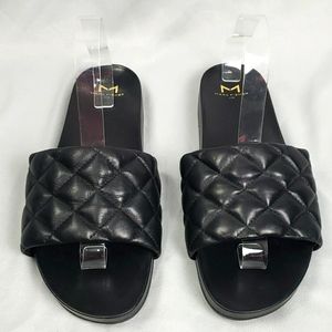 Marc Fisher LTD "Imenal" quilted leather sandals Black Women's Size 10M